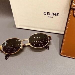 Celine Gold and Black Sunglasses